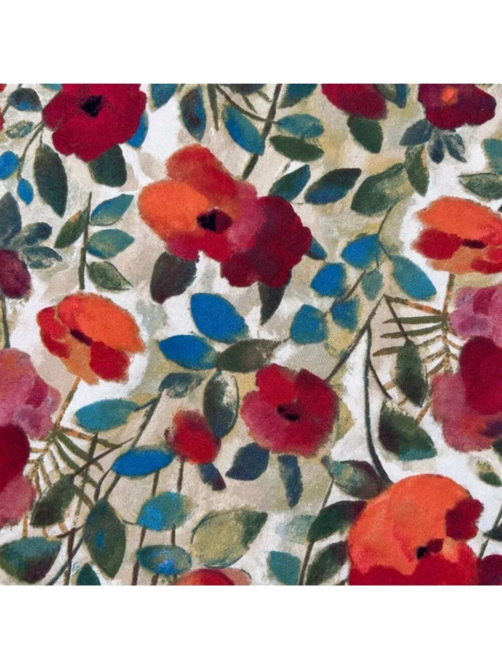 Handmade Pillowcase Set of 2 Poppy Vibrant Floral Multicolor 20x33 Modern Art